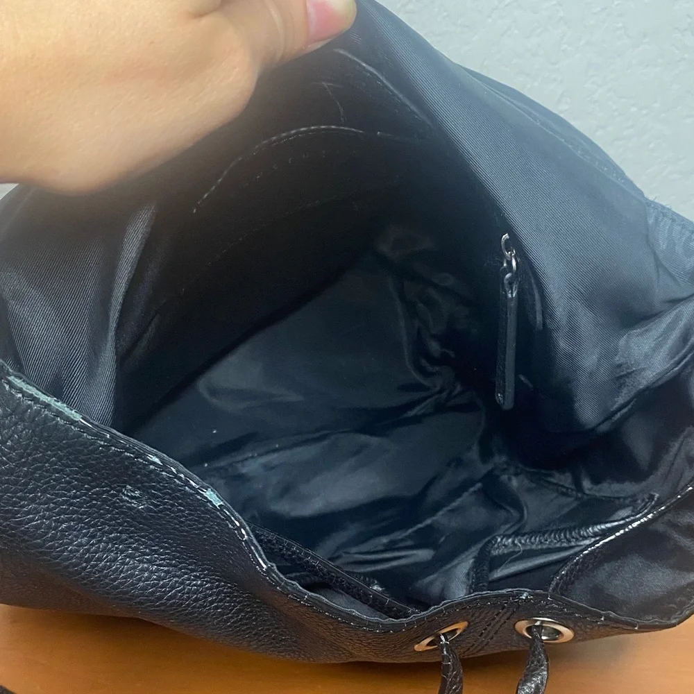 Sanctuary Black Pebbled Leather Backpack